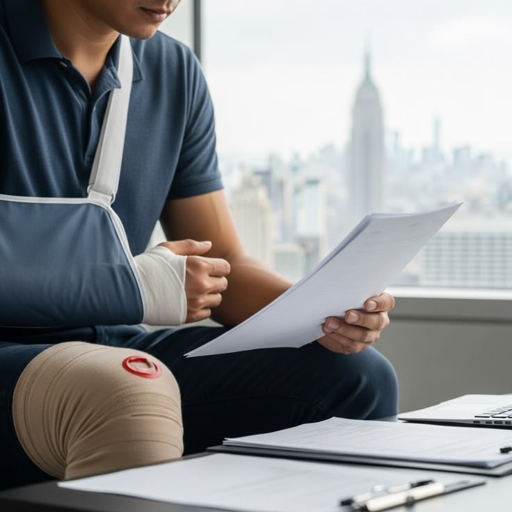 Physiotherapist examining a patient's hand injury unrelated to a workplace incident